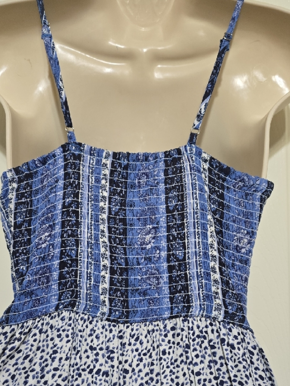Japna Blue Printed Maxi Dress with Spaghetti Straps - Picture 7 of 9